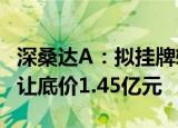 深桑达A：拟挂牌转让中电淄博80%股权，转让底价1.45亿元