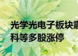 光学光电子板块震荡走强，星光股份 莱宝高科等多股涨停