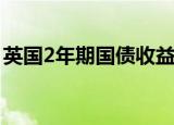 英国2年期国债收益率飙升12个基点至4.38%