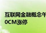 互联网金融概念午后走强，赢时胜 安硕信息20CM涨停