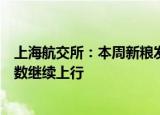 上海航交所：本周新粮发运北方压港严重，沿海综合运价指数继续上行